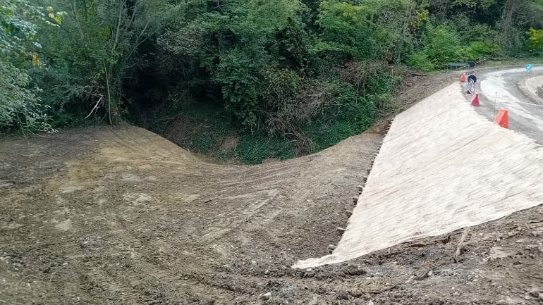 Ripristino strada con ingnegneria naturalistica Traversetolo Parma 3
